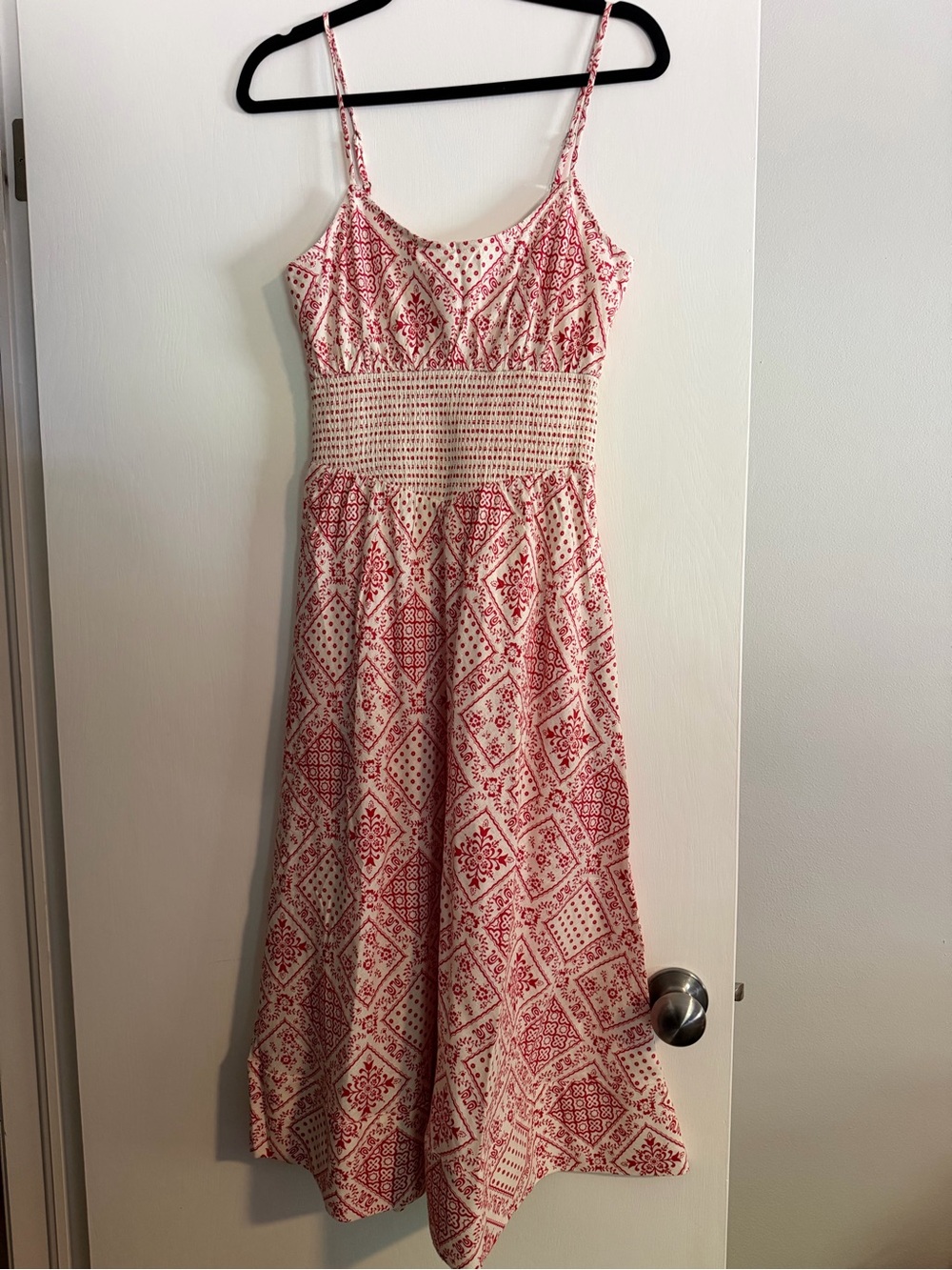 Tecovas Red & Cream Printed Summer Dress